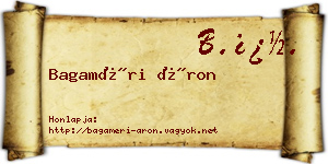 Bagaméri Áron névjegykártya